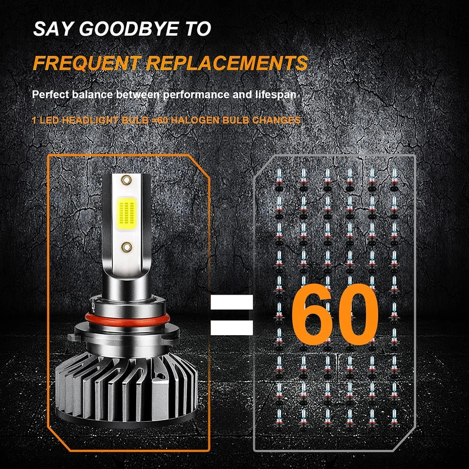 For Jeep Grand Cherokee 1999-2010 LED Headlight Bulb Hi Lo Beam Fog Lights Combo - Image 2 of 4