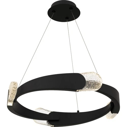 Quoizel PCSAF2824 Saffron 24"W LED Abstract Ring Chandelier - Black - Picture 6 of 8