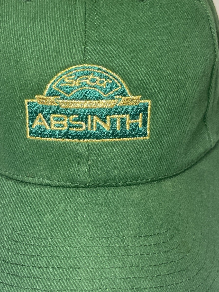 Vintage Sebor Absinth Green Promo Hat Embroidered Collectible Liquor Cap Rare View 2