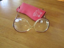 VTG 80's Zimco Lamour Round Lens Red Yellow Plastic Frame Eyeglasses Bi-Focal
