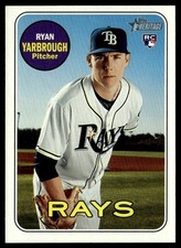 2018 Topps Heritage Ryan Yarbrough Rookie Tampa Bay Rays #543