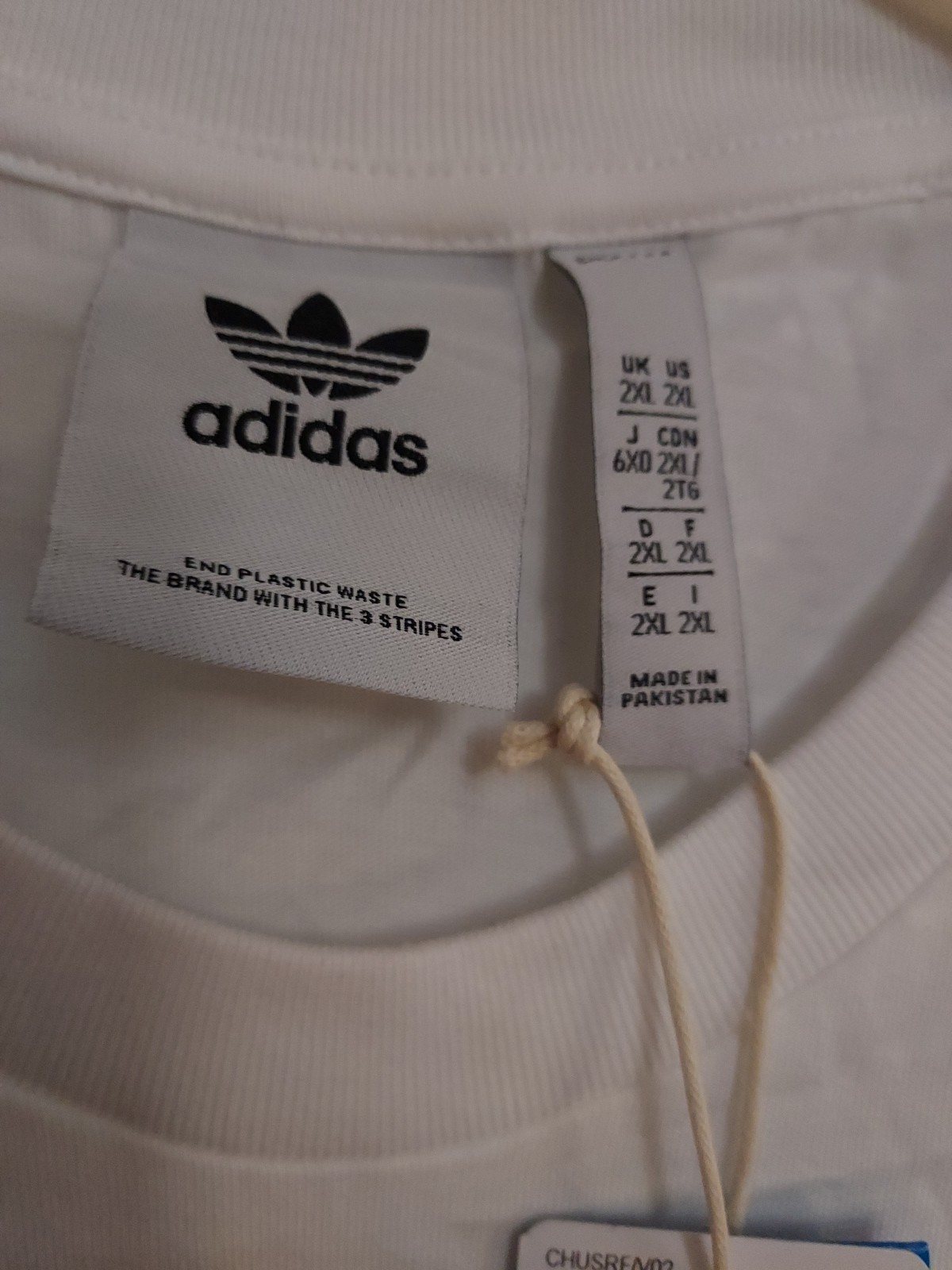 NWT ADIDAS SIZE 2X MEN'S WHITE & PURPLE TREFOIL ORIGINAL TEE #2 image 2