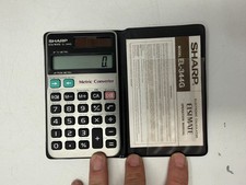 Sharp EL-344G Metric Converter Solar Calculator  Case  Manual