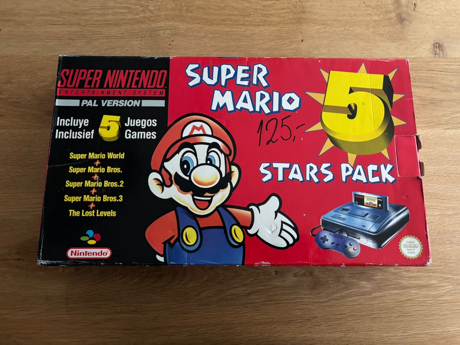Super Mario 5 Stars Edition Console Pack Super Nintendo SNES Rare Boite