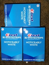 3 Boxes Crest 3D Whitestrips Noticeably White 20 Strips NEW