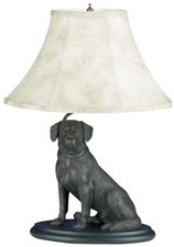 Hand-Cast Labrador Retriever Table Lamp | Realistic Sculpture