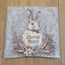 Easter Throw Pillow Cover 17 X 17 Bunnies Happy Easter Carrot Patch Memnum New
