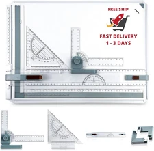 Tablero de dibujo portátil A3, multifunción, con sistema de medición de ángulo