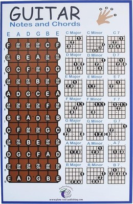 PLUM ROSE Guitar Chord Poster (11x17) - Guitar Chord Chart - Educational Musi