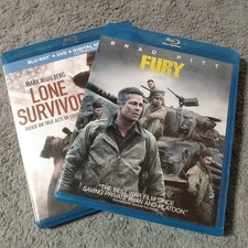 Action War Blu-ray Lot Fury Lone Survivor 2-Movie Military Survival Set