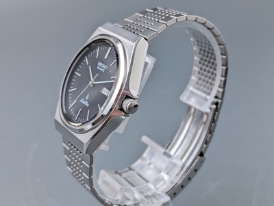 1981 Seiko Silver Wave 6433-7000 Black Dial Quartz Men's Watch