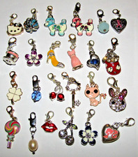 Quality bracelet, bag clip on charms ELEPHANTS BUTTERFLY JADE GEMSTONES UK POST