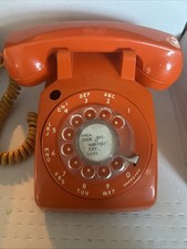 Vintage STROMBERG CARLSON ORANGE Rotary Dial Phone Landline Telephone