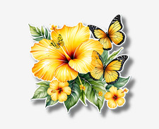 Hibiscus flower Decal Sticker, Window, Laptop Car , Bumper Decal Sticker