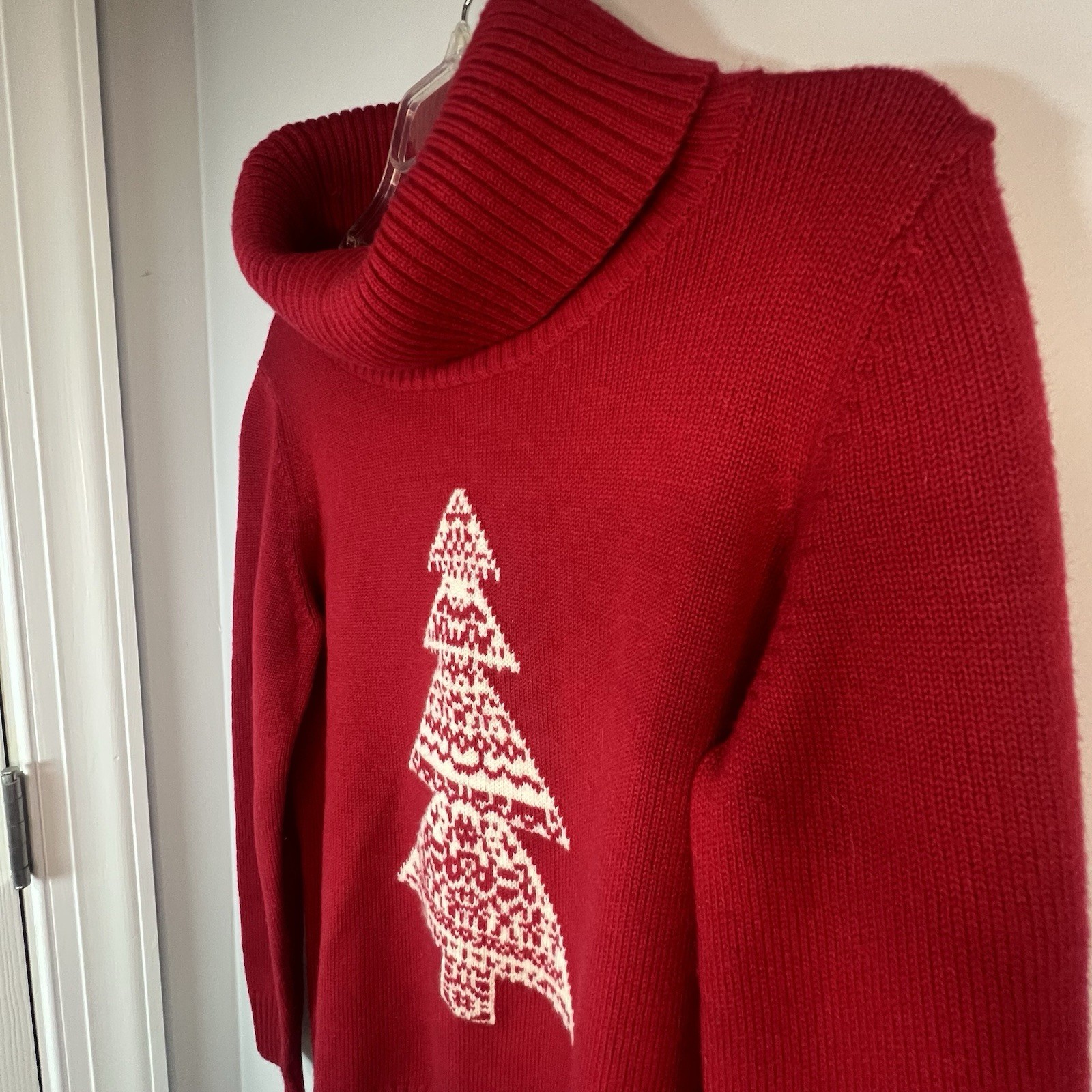 Christmas Holiday Sweater-Christmas Tree Design-Size Large Petite-Talbots