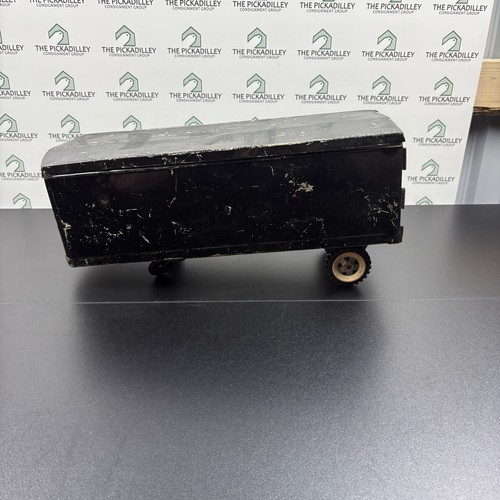 Rimorchio giocattolo vintage Structo metallo pressato acciaio nero