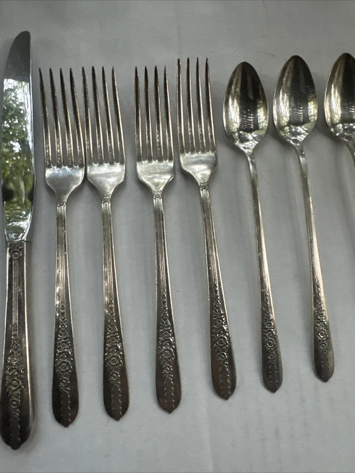 REGAL ROSE - NOBILITY PLATE - Silverplate Flatware / Silverware 47 Pcs Set - Image 4 of 4