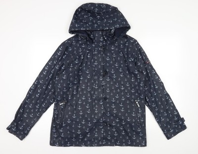 Blaue Regenjacke mit maritimem Muster von Batela, Größe 16