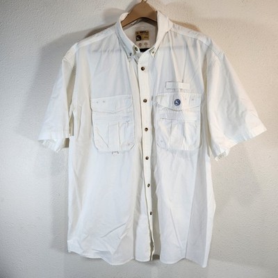 Gander Mountain Men s 2XL Short Sleeve Fishing Shirt Khaki Outdoor Button Up