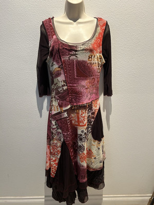 DPM by Depech Mod Multicolor Sleeveless Asymmetrical Dress sz.T4 France/ XL USA