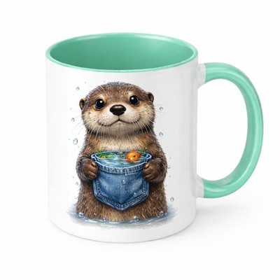 Otter Kaffeebecher Brew Crew Geschenke weiß Keramik spülmaschinenfest Geschenk
