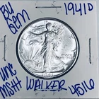1941 D BU UNCIRCULATED LIBERTY WALKING SILVER HALFDOLLAR AUTHENTIC U.S.MINT 4516