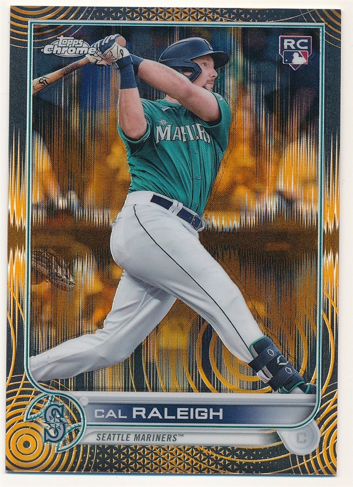 CAL RALEIGH 2022 TOPPS CHROME SONIC RC ORANGE BLACK SONIC REFRACTOR SP #15/25