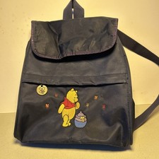 Vintage Disney Winnie the Pooh black nylon backpack,