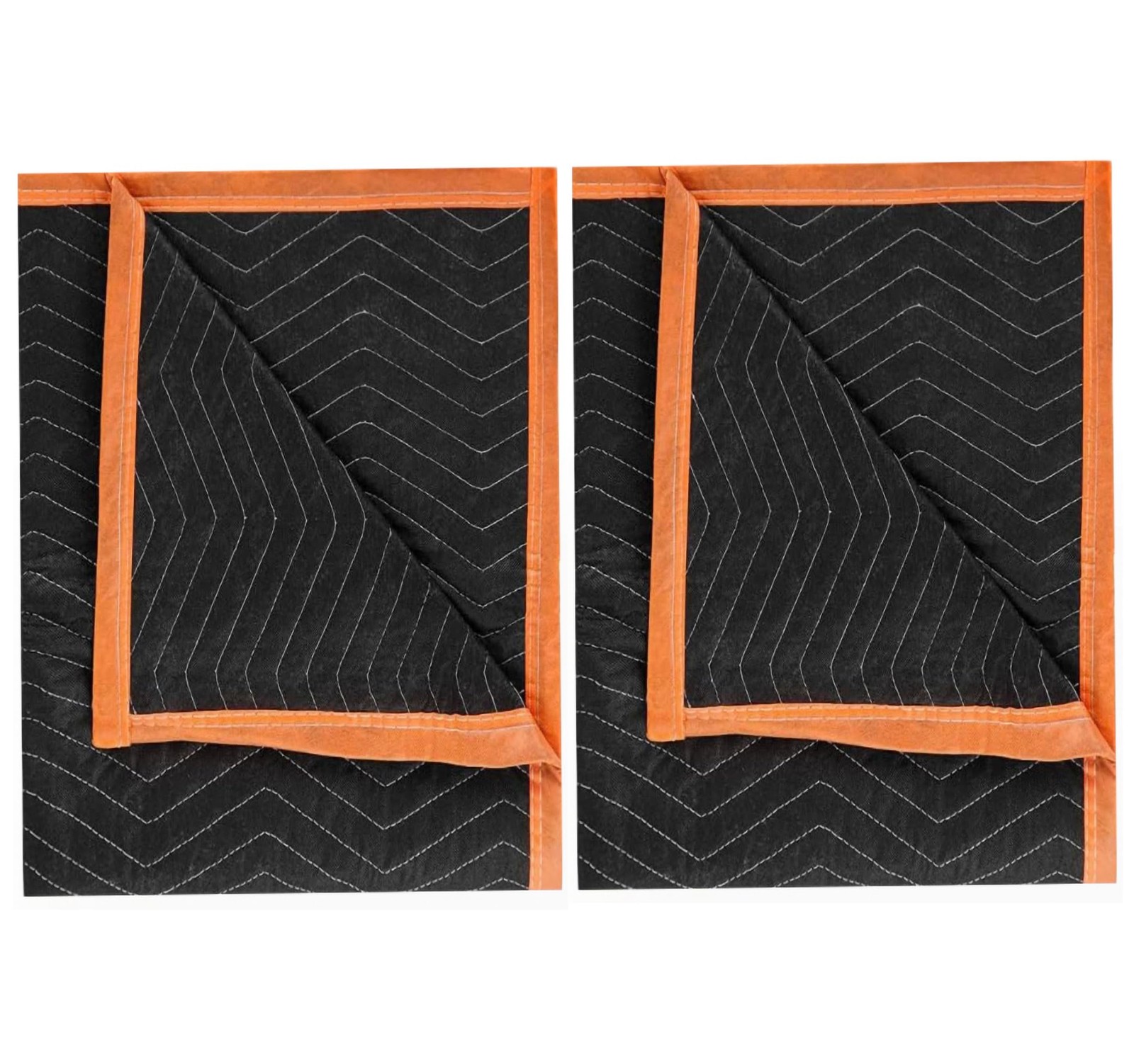 2 PCS Black Large Moving Blankets 80x72 Inch Heavy Duty Quilted Furniture Pads