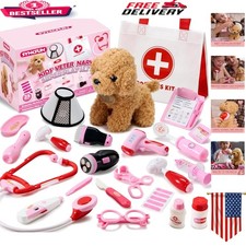 22 PCS Doctor Kit for Girls - Interactive Veterinarian Playset with Puppy Toy