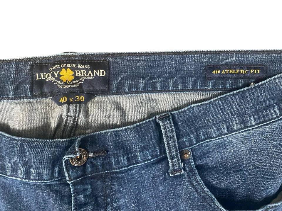 Lucky Brand Men's 410 Athletic Straight Fit Denim Jeans Size 40x30 - Image 2 of 4