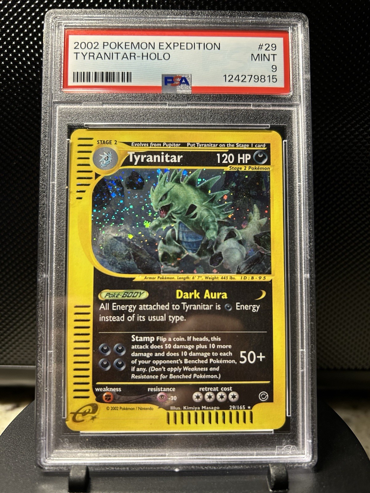Pokémon Tyranitar Expedition Base Set Holo Rare 029/165 PSA 9 2002