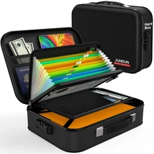 Fireproof Document Box,Hard Case Fireproof Document Organizer with Lock，Home ...