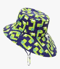 Dinosaur Baby Sun Hat, Outdoor Beach Swim Bucket Hat, Adjustable Wide Brim 1-2T