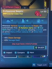 Borderlands 4✨ HARLOWE  GOD ROLL SKEPTIC CLASS MOD LVL 50 ALL PLATFORMS✅