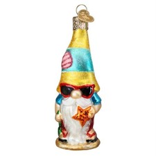 Old World Christmas Seaside Gnome Glass Hanging Ornament FREE BOX