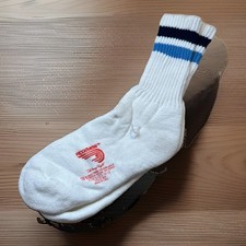 VTG 80s Ridgeview Socks Blue Striped Orlon Acrylic Crew USA Sport Style 10-13