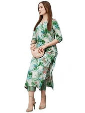GoSriKi Women's Cotton Blend Printed Straight Kurta with Pant