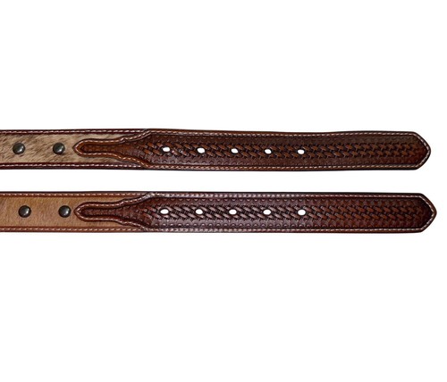 NEW Ariat Pair Western Youth Belts 30” Calf Fur Studs Rodeo Champion Buckle - Picture 3 of 6