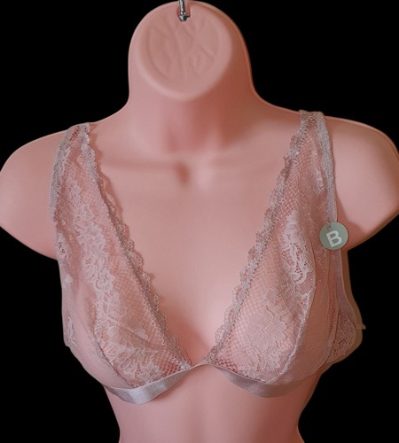 Triangel-Bralette Spitze rosa Netz 36B von WOMEN’SECRET