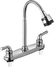 RV Kitchen Faucet Non-Metallic, Flexible Spout for Campers, Chrome