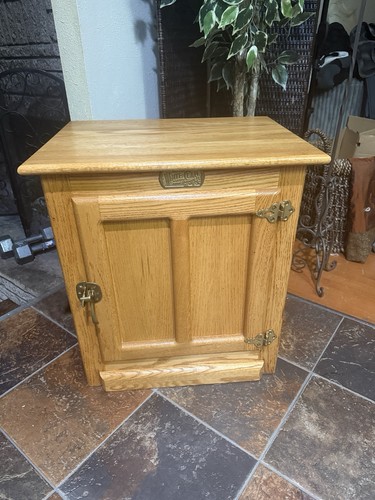 White Clad Oak Wood Ice Box Nightstand Cabinet Chest End Table L63