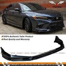 For 22-24 Honda Civic Yofer V3 Meteorite Gray Metallic Front Bumper Lip Splitter