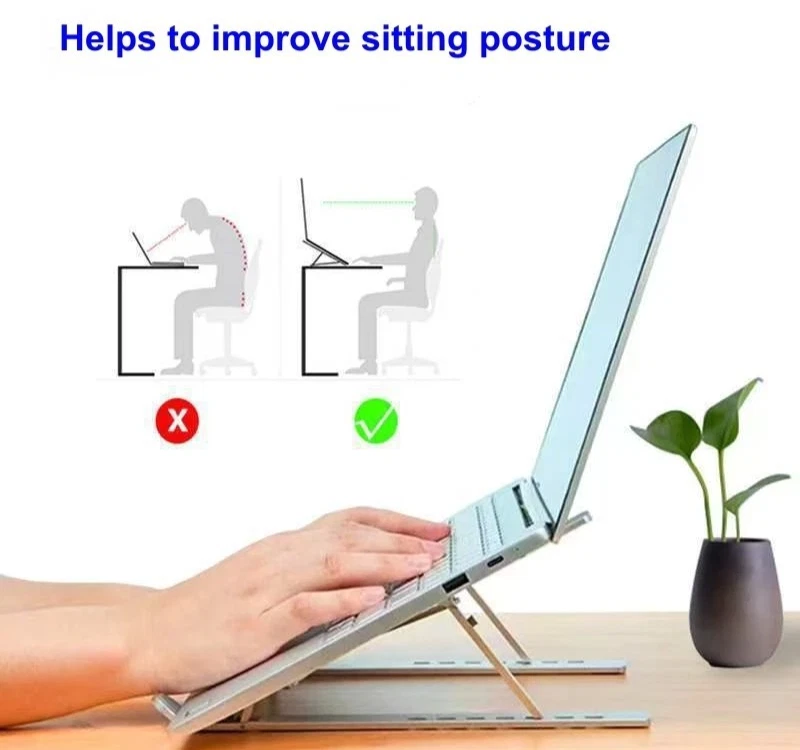 Laptop-Ständer Faltbar Verstellbar 10 Winkel für Notebook Tablet MacBook PC New - Bild 3 von 4