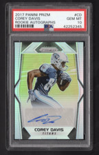2017 Panini Prizm COREY DAVIS Silver Auto PSA 10 Rookie RC #RA-CD