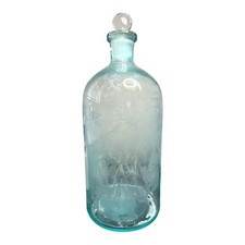 Antique Whitall Tatum Company 11.5&rdquo; Blue Green Pharmaceutical Bottle '20s-'30s