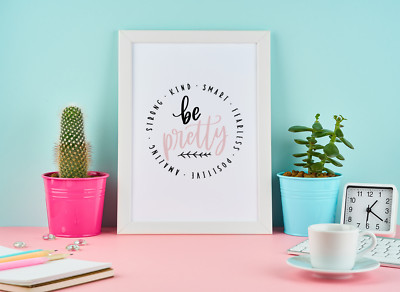 Be Pretty Liste Motivierende Inspiration Wanddeko Zitat Druck