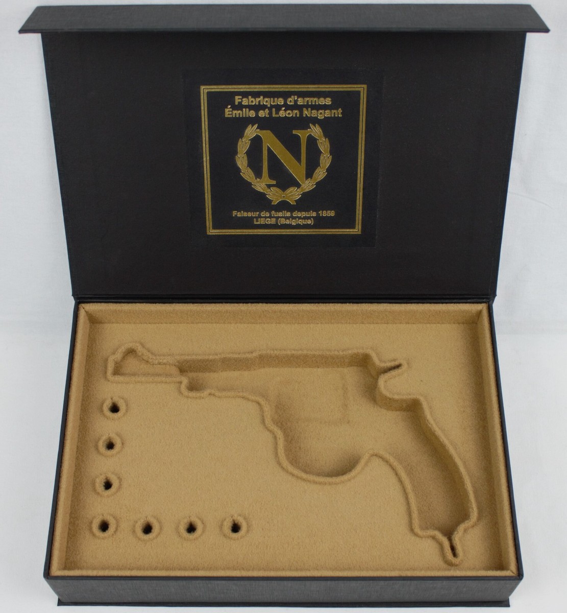 REVOLVER PRESENTATION CUSTOM DISPLAY CASE BOX for LIEGE NAGANT