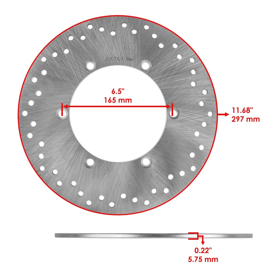 Caltric Rear Brake Disc Rotor & Pad Kit - Compatible With Honda VTX1300S/C/R/T (2003-2009 Models)