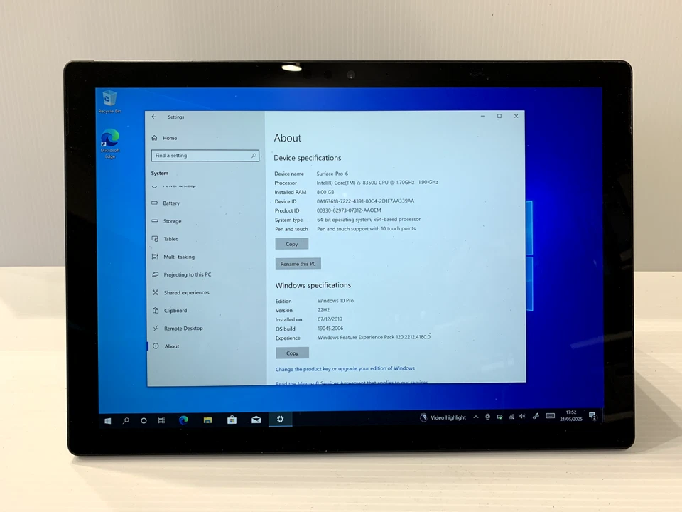 Microsoft Surface Pro 6 1796 12.3" Touch Windows 10 Pro 8GB 256GB SSD Black - Image 4 of 4